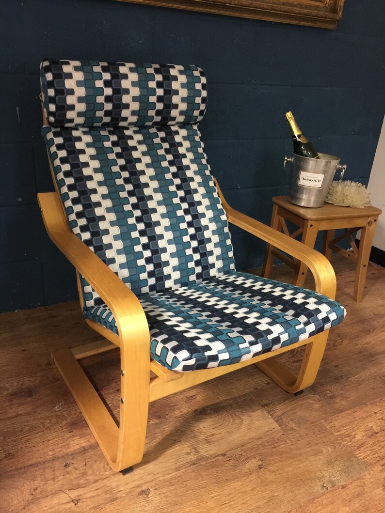 Ikea Poang Rocking chair Slip Cover in a fantastic Teal Blue Etsy