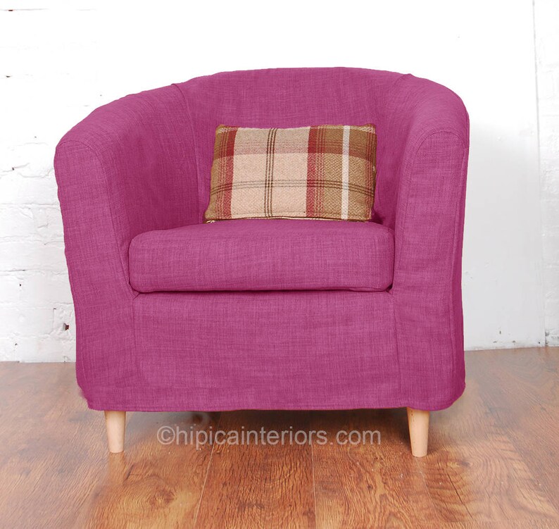Ikea Tullsta Tub Chair Slip Cover In Stunning Orchid Linen Image 0