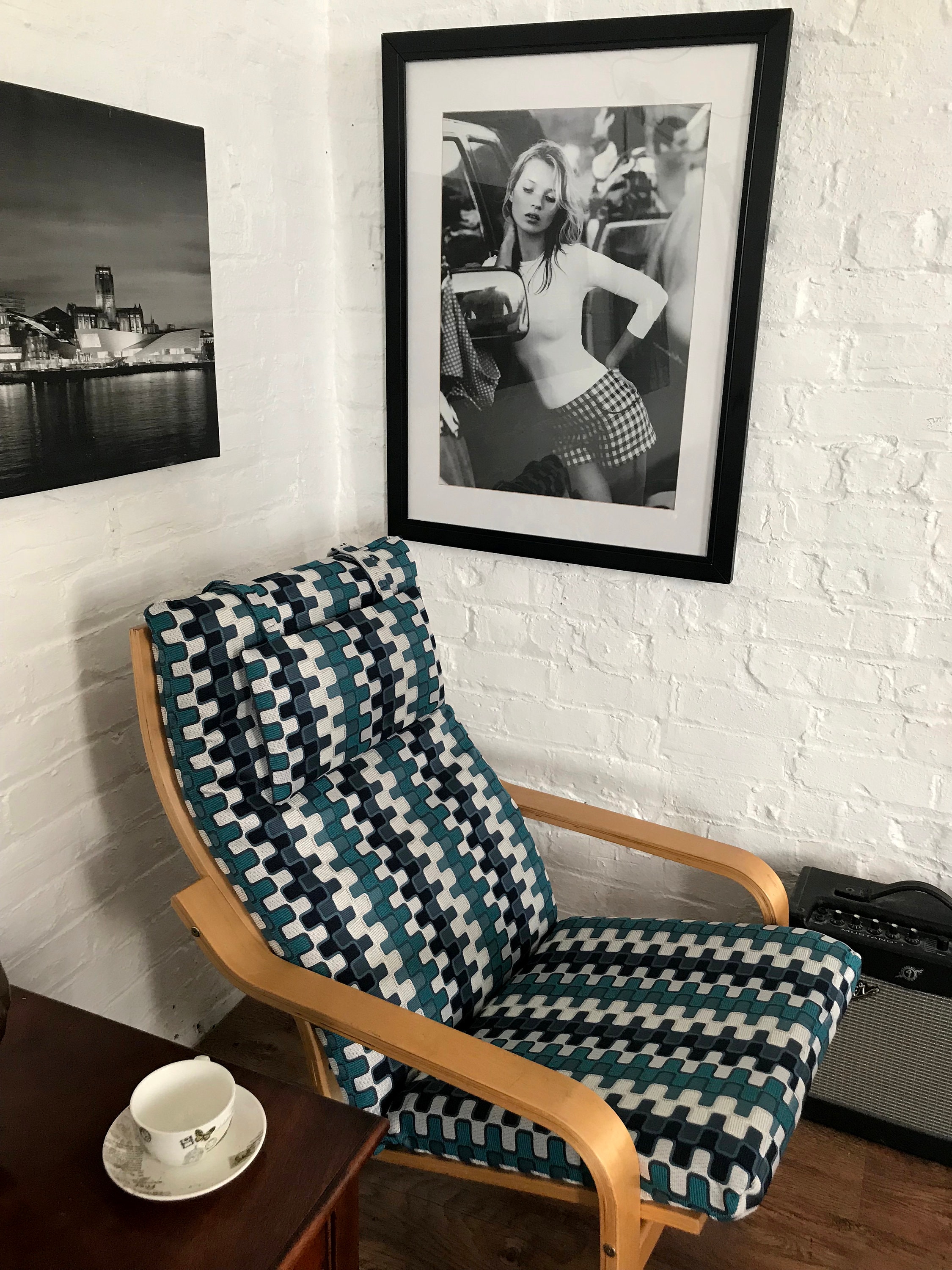 Ikea Poang Rocking chair Slip Cover in a fantastic Teal Blue Etsy