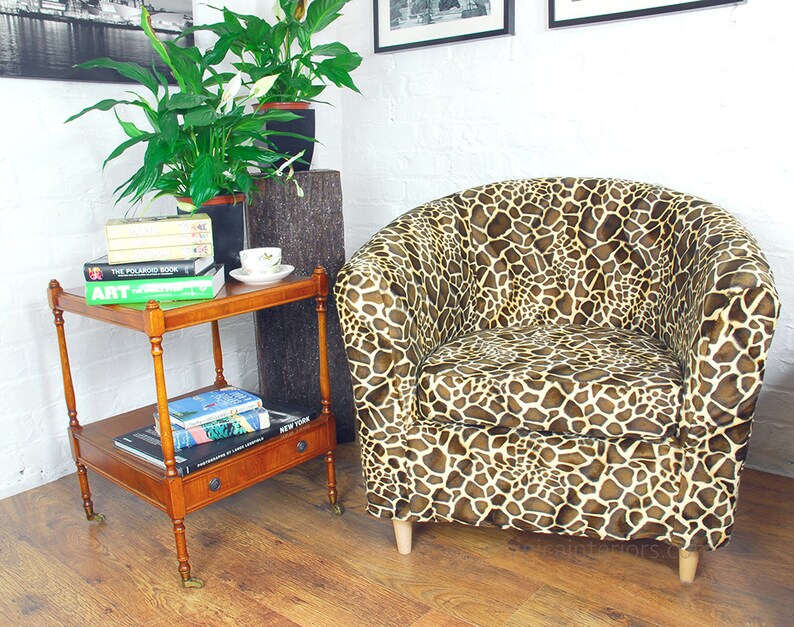 Ikea Tullsta Tub Chair Cover in beautiful Giraffe faux fur Etsy