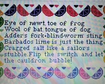 Midnight Margaritas cross stitch