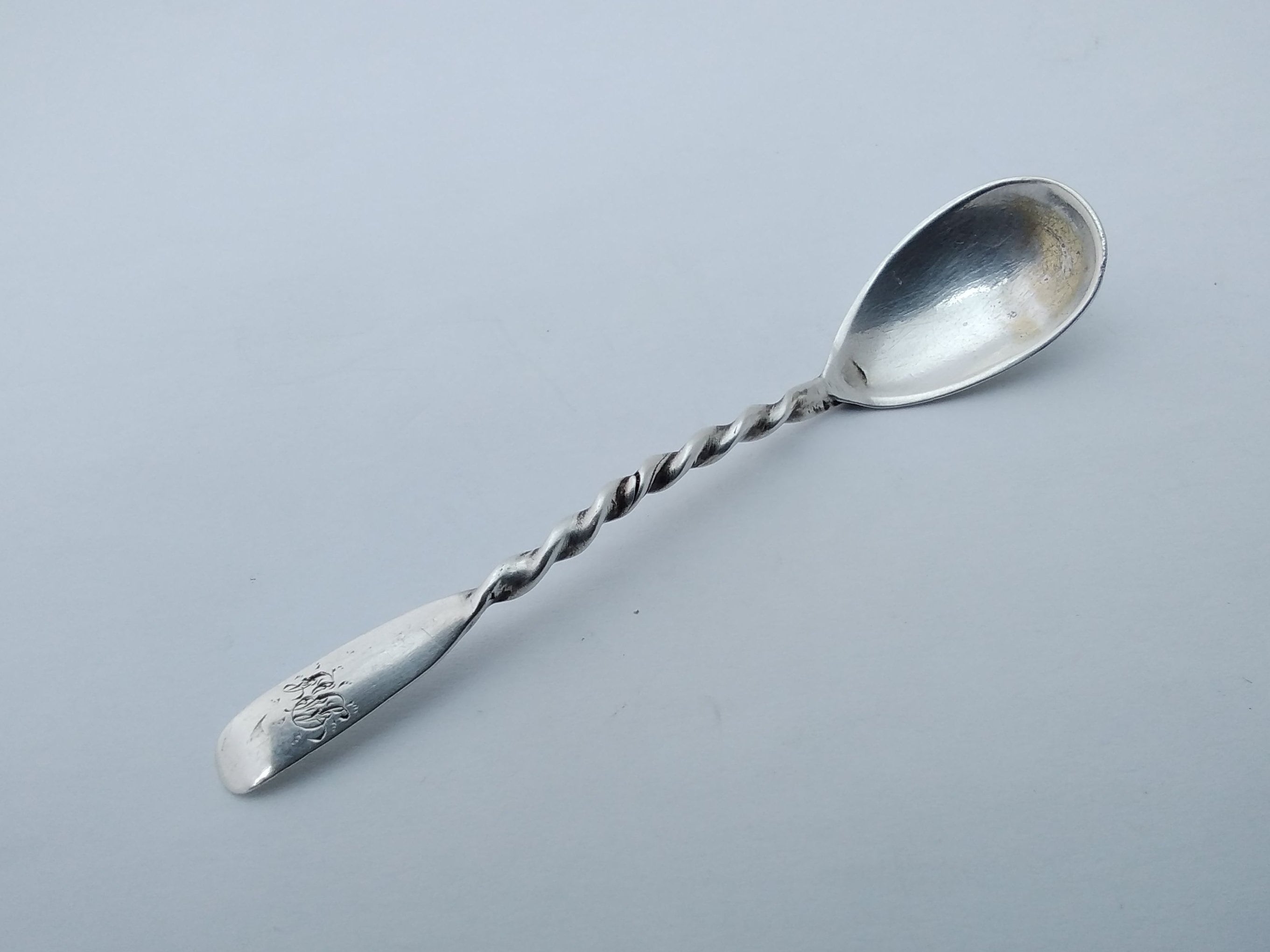 Small Salt Spoon Antique Sterling Silver Mini Salt Spoon Mustard