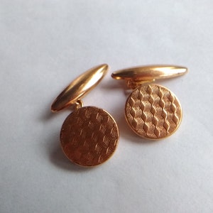 10 pairs of Vintage Gold Plated Art Deco Engine Turned Circular Cufflinks - Christmas / wedding party gift