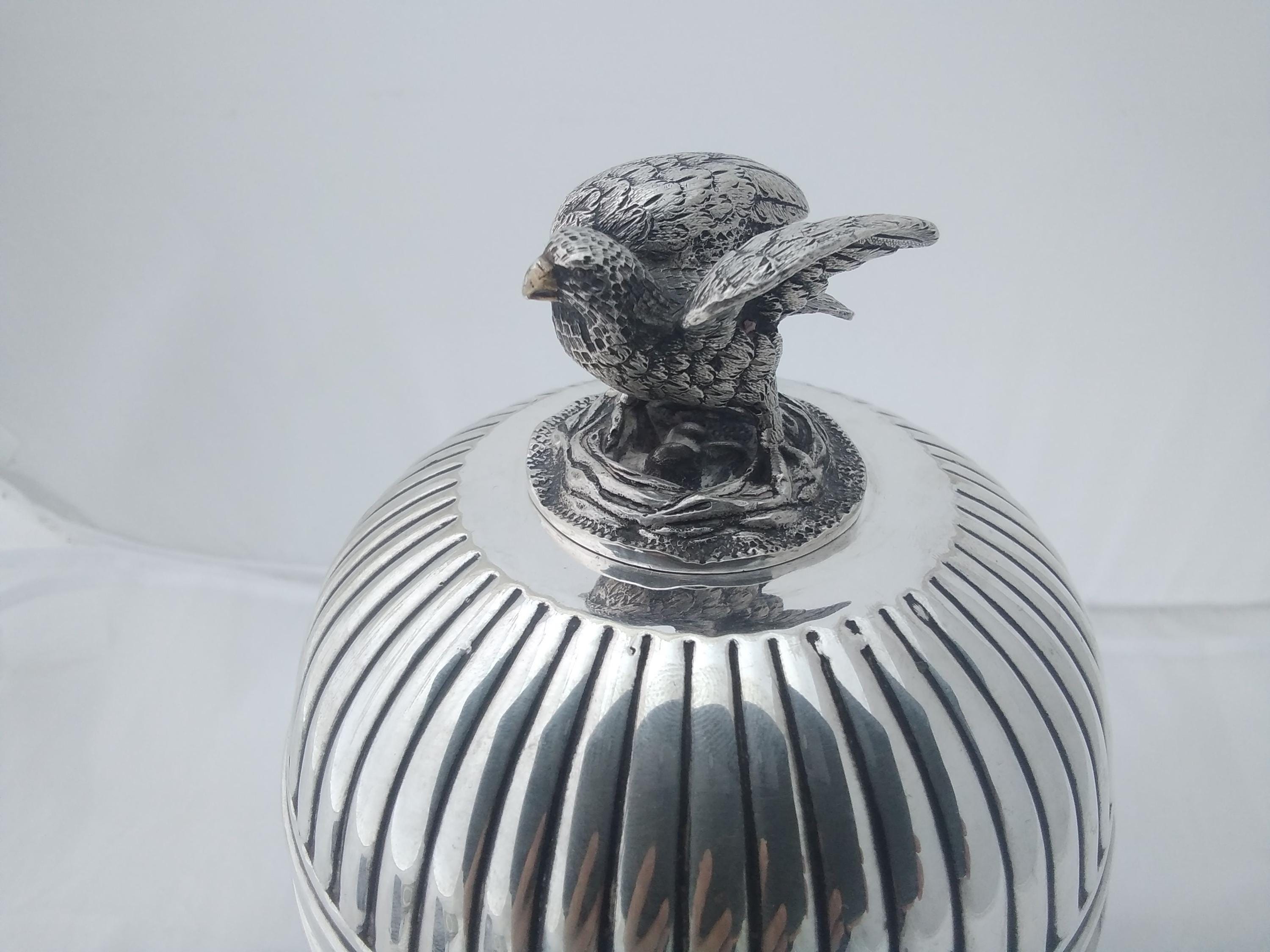 Fantastic Antique Fluted Silver Plated Egg Coddler With Eagle