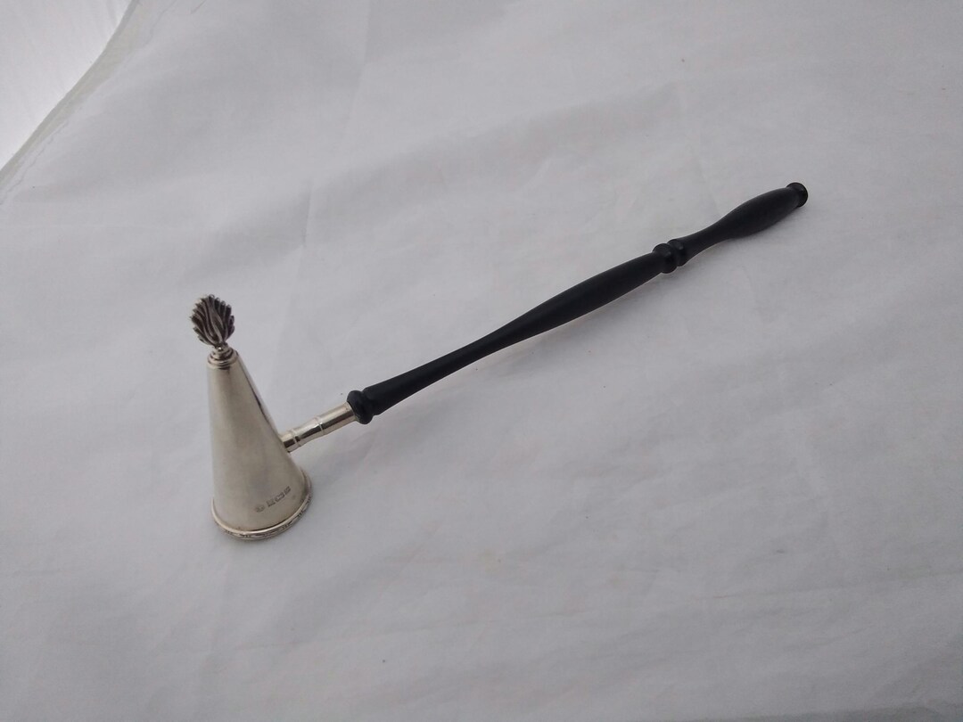 Elegant Long Silver Candle Snuffer With Turned Hardwood Handle ...