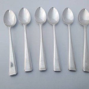 Elegant art deco vintage silver plated set of 6 tea / Coffee Spoons - JT&Co EPNS