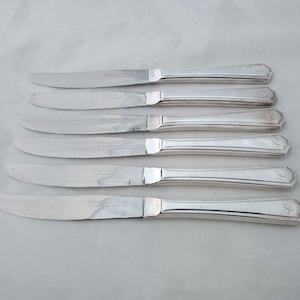 Vintage set of 6 dessert Cutlery - Insignia Plate - monogrammed &#39;C&#39;