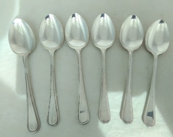 EPNS Cutlery Set of 6 Silver Plated Bead Pattern Dessert Knives