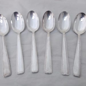 Vintage French set of 6 Silver Plated Serving Spoons - Cutlery