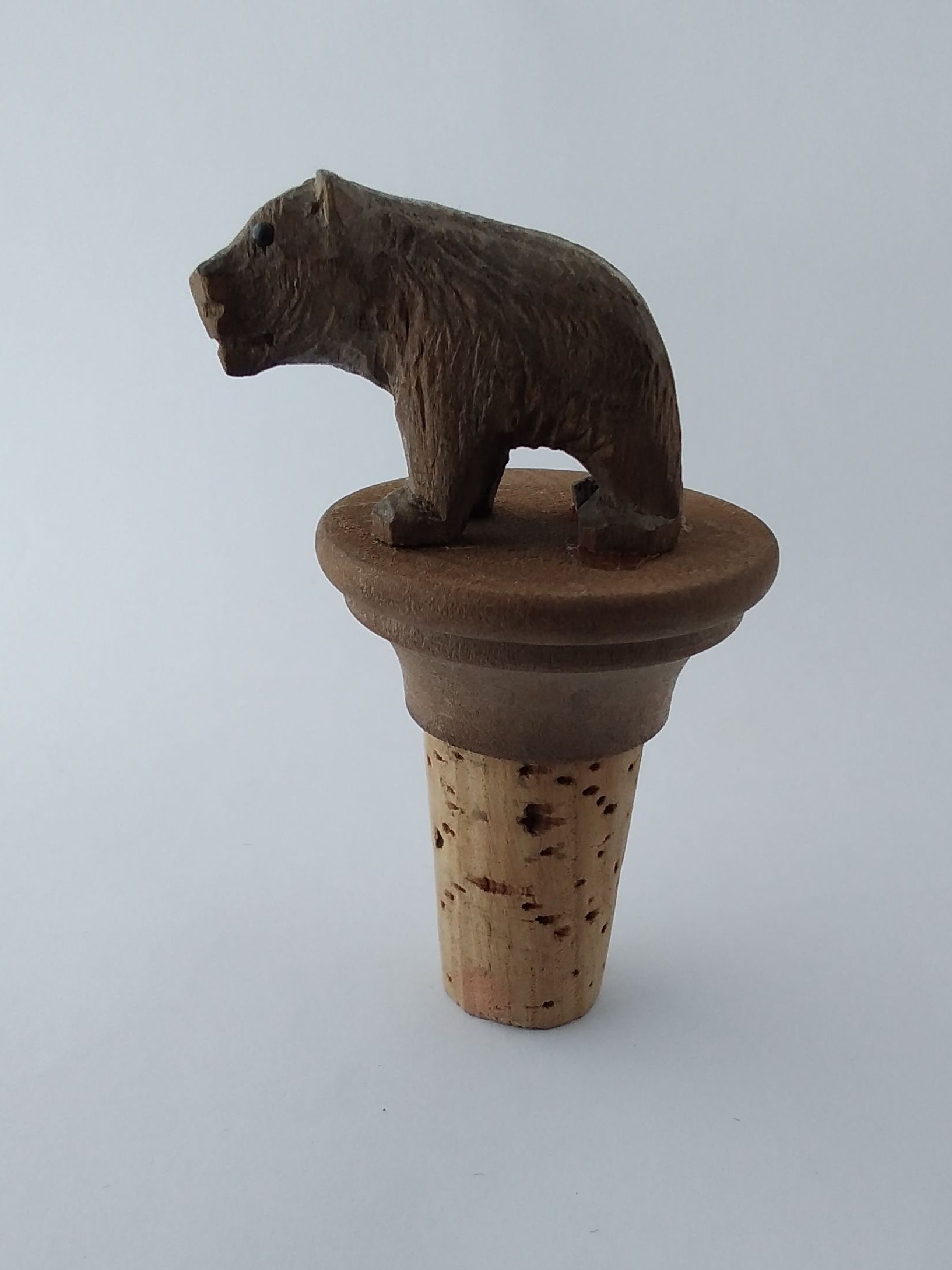 Vintage Black Forest Wooden Bear Bottle Stopper - Etsy