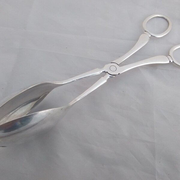 Quality Vintage Silver Plated scissor grip salad serving tongs