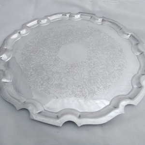 Large antique circular Silver Plated Tray - EPNS
