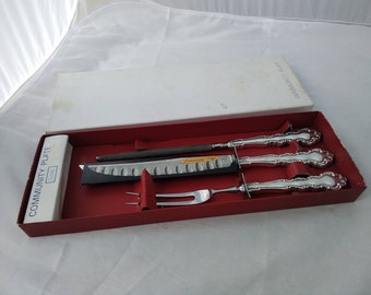 Vintage silver plated Mansion House Community Plate Carving Set
