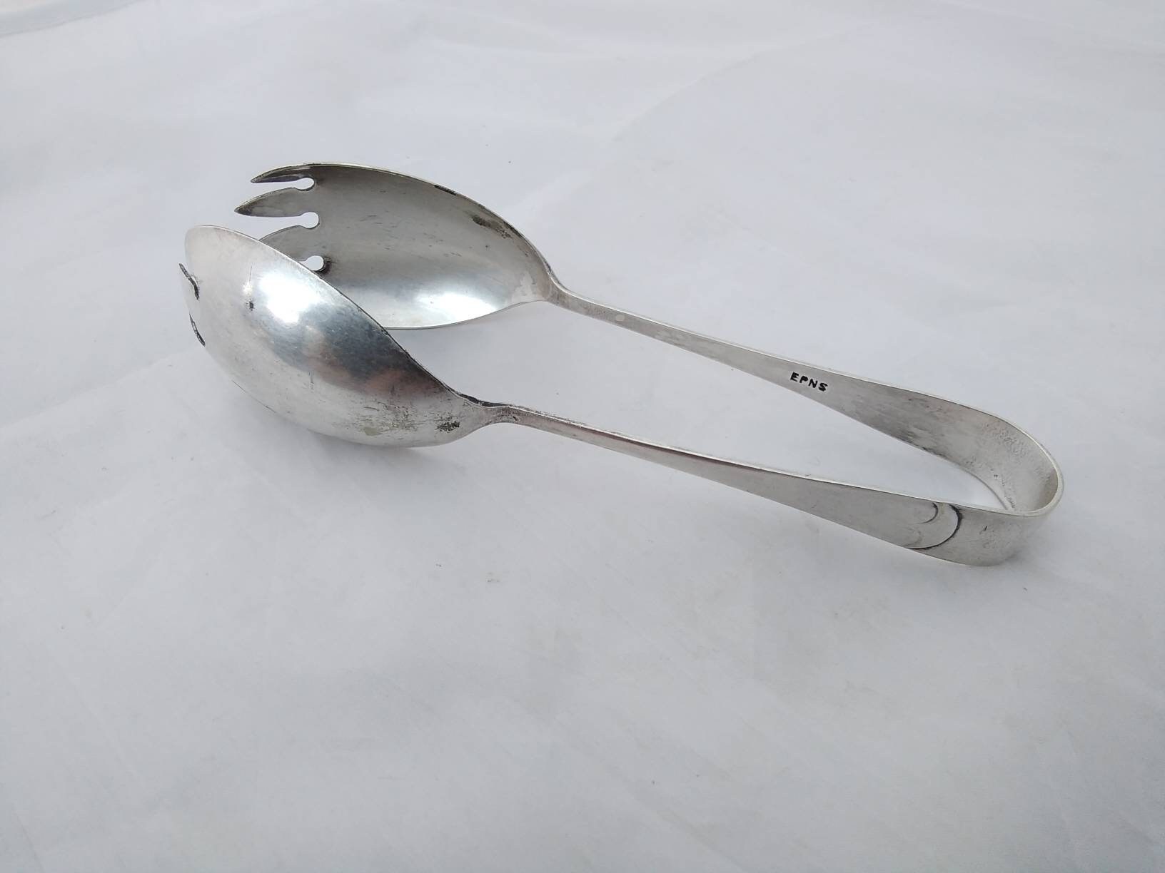 ヴィンテージ　サービング　トング ヴィンテージ シルバーメッキ オールドイングリッシュ パターン サラダ