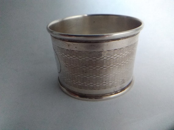 フランス シルバーナプキンリング 純銀 アールデコ