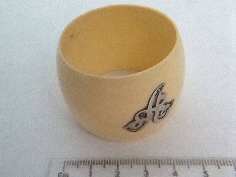 Vintage Antique Celluloid /& Sterling Silver Initial /'A/' Napkin Ring