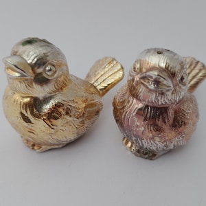 Vintage novelty Bird silver plated salt and pepper shakers