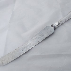 Vintage silver plated and steel shell handled bread cutter  - James Dixon & Sons Ltd