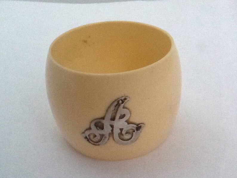 Vintage Antique Celluloid /& Sterling Silver Initial /'A/' Napkin Ring