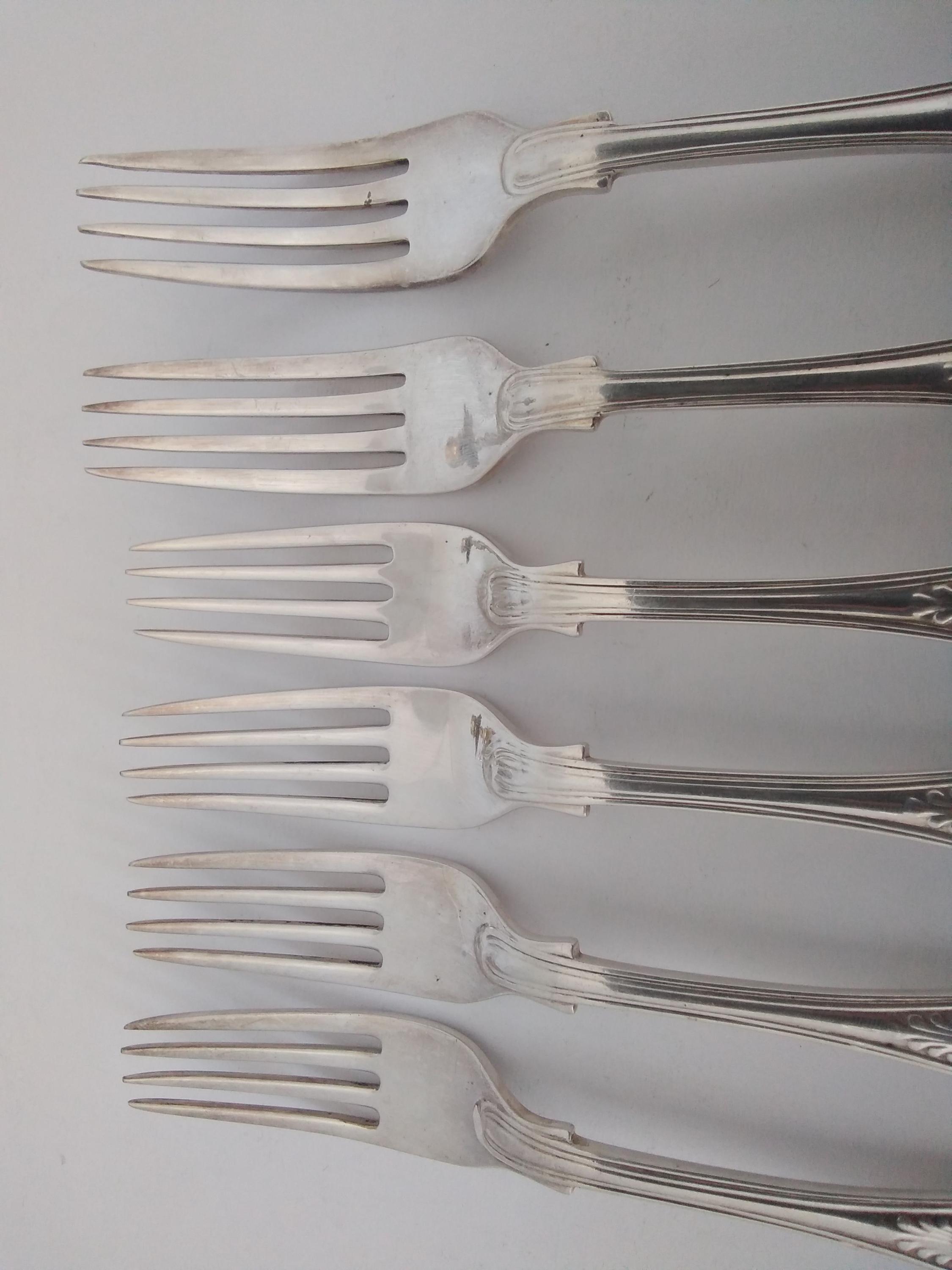 キングスパターンシルバーメッキデザートフォーク6本セット