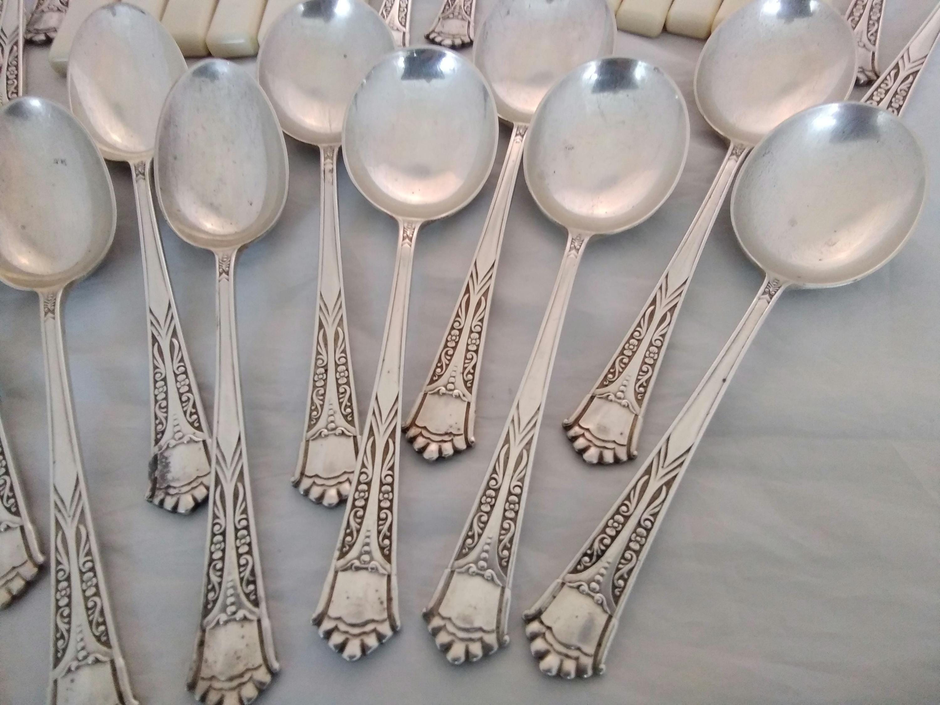 Embossed 38 Piece Silver Plated Dinner Service - Antique Canteen