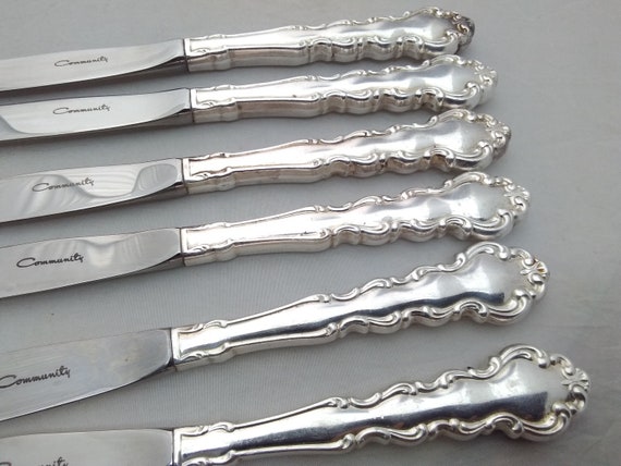 Set of 6 Mansion House Community Plate Oneida Dessert Knives