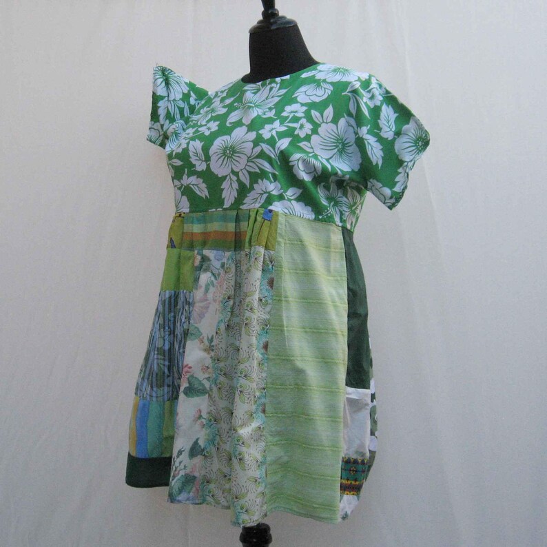 Green dress plus size dress patchwork dress festival dress boho dress green and white upcycled dress 1x 2x 3x dress AU size 18 20 22