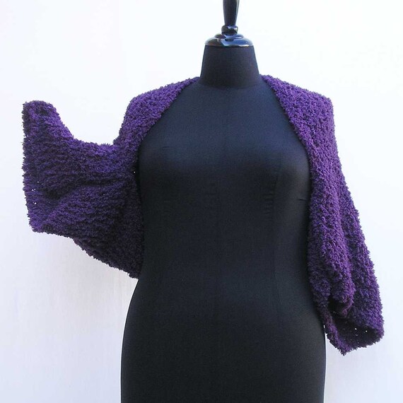 Purple Shrug plus size shrug purple bolero knitted shrug | Etsy