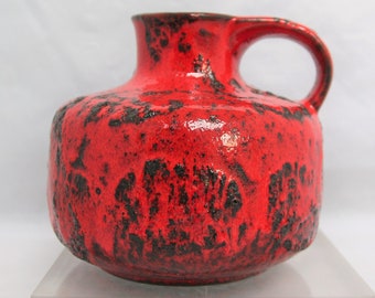 Vintage Fat Lava Vase: Gräflich Ortenburg West German Pottery, 1960s