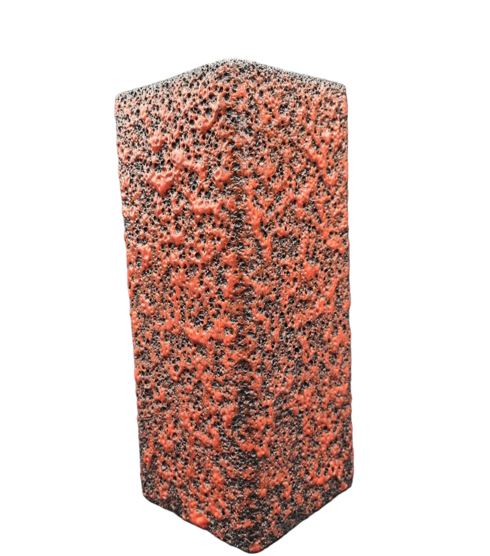 Vintage FOHR Keramik Fat Lava Vase – Red & Black West Germany