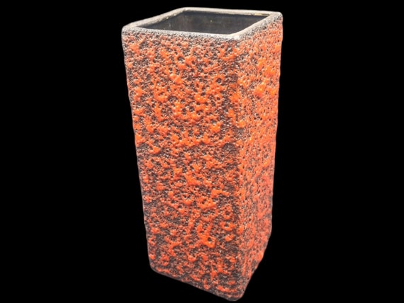 オカシュウFat Lava Terraform Vase Vintage FOHR Keramik Fat Lava Vase – Red & Black West Germany
