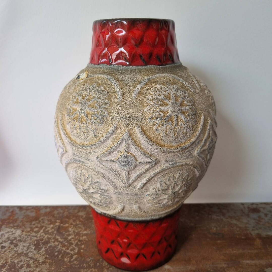 Vintage BAY KERAMIK Fat Lava Vase - West German Pottery 62