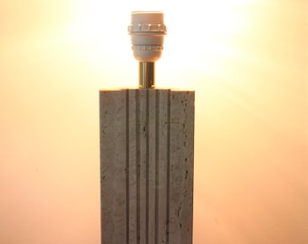 Mid-century modern travertine table lamp - made in Italy. Vintage lighting