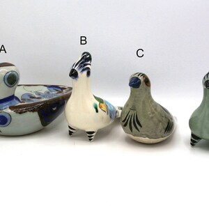 A selection of Vintage Tonala Hand Painted Birds - Ken Edwards - El Palomar - Duck - Lovebirds - Mexican