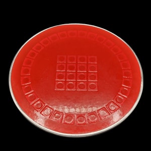 Vintage Red Enamel Silit Trivet, Menaje de cocina, Thermoplatte hotpad Cocina Vintage, 70s Mid century MCM popart