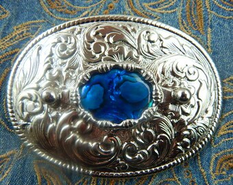 New Handcrafted Silver métal boucle de ceinture américain USA Half Dollar Western Cowboy
