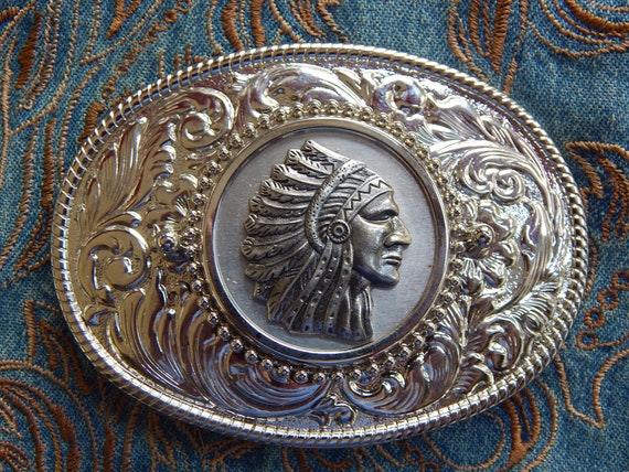 New High Quality Oval Belt Buckle Silver Coloured Metal Native Red Indian Chief Headdress Western Wedding Ladies Men Etsy Canada