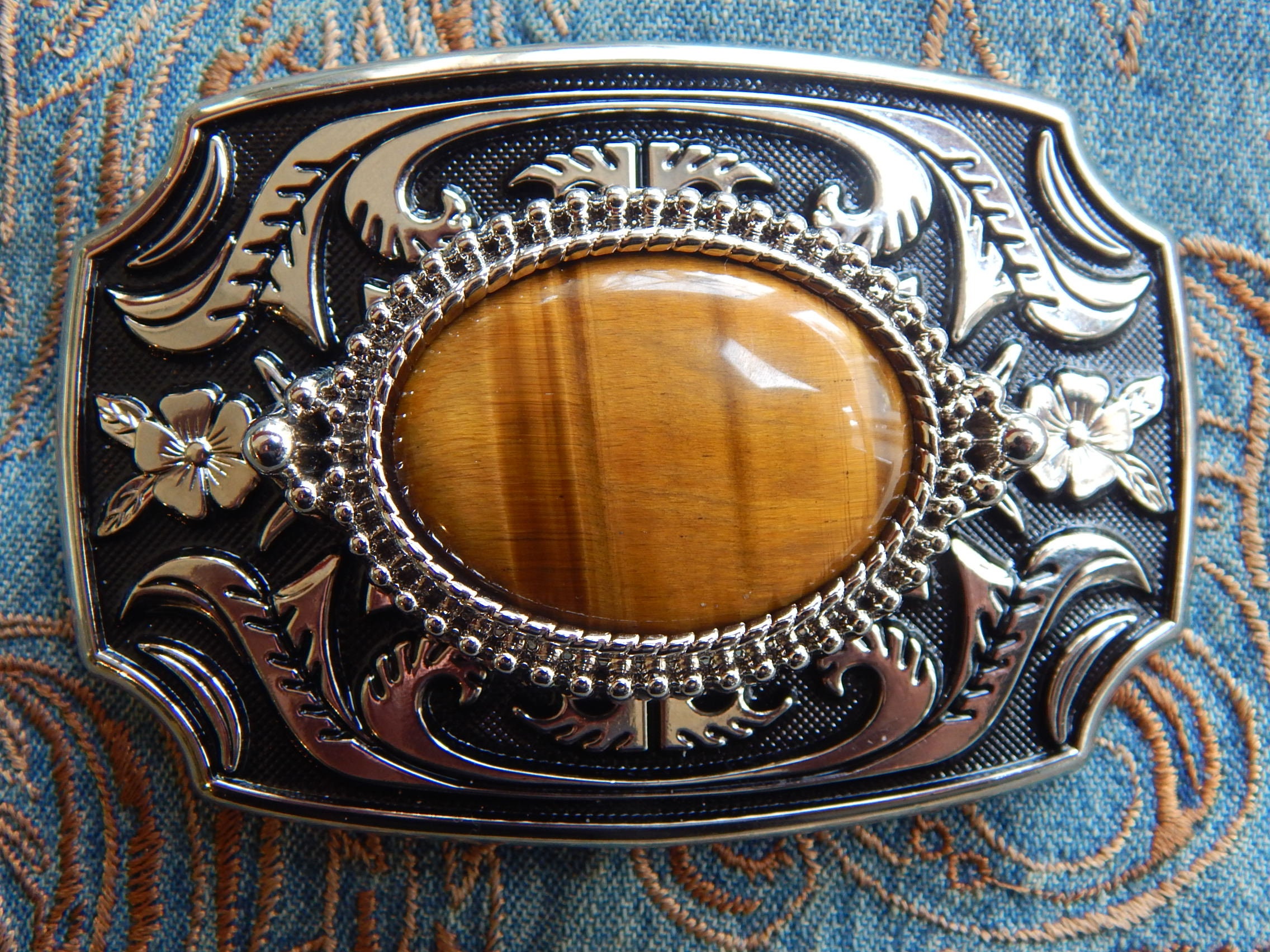 Vtg Beautiful Metallic Wooden Tigers Eye Hook Belt Antique Gold Tigers Eye Belt Buckle main image 2