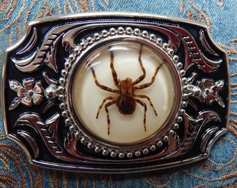 New Ghost Spider Silver/black Coloured Metal Belt Buckle Western