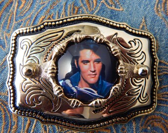 Handcrafted Elvis Presley Belt Buckle Gold / Black Coloured | Etsy