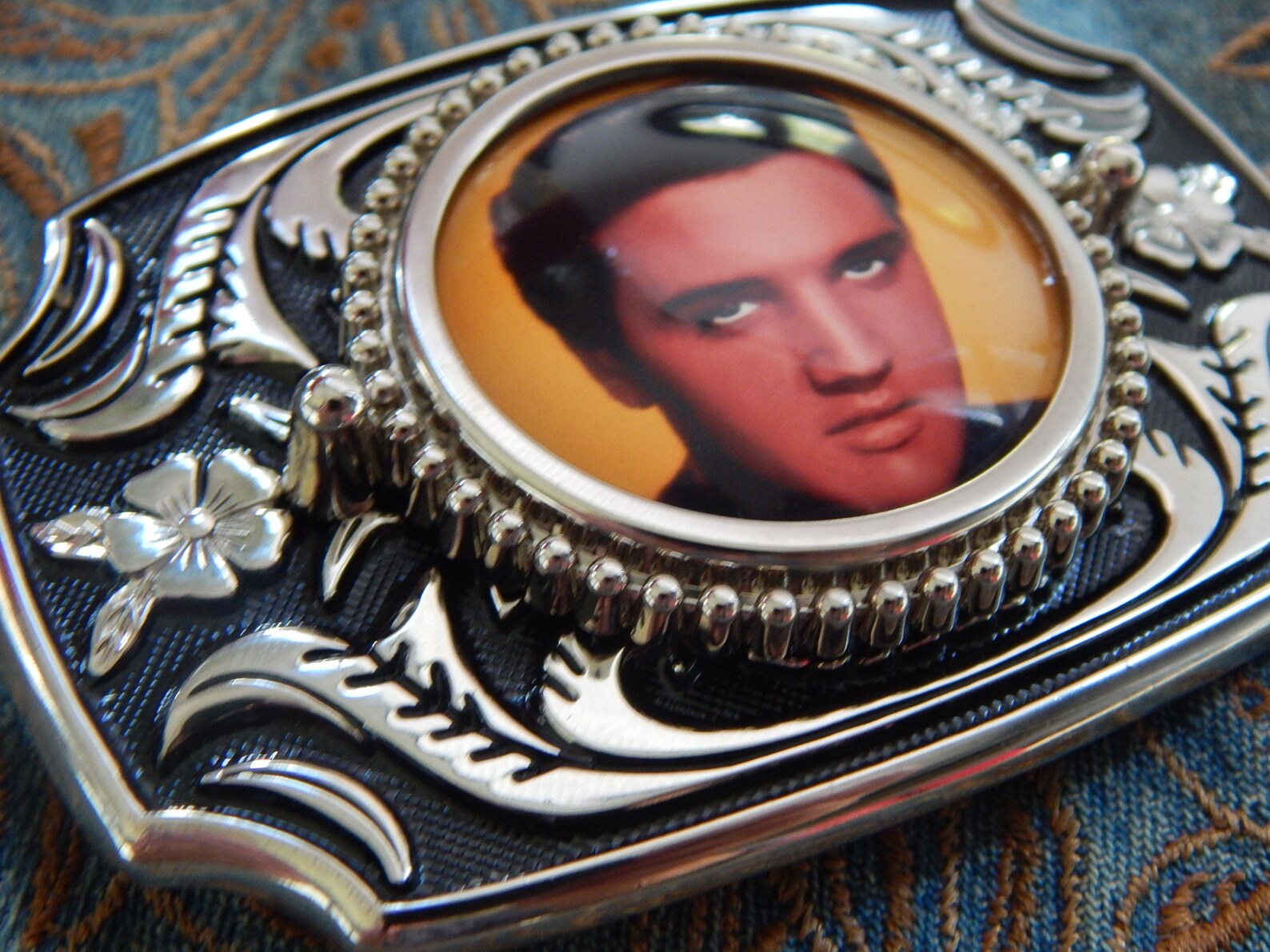 Handcrafted Large Elvis Presley Belt Buckle Silver / Black | Etsy