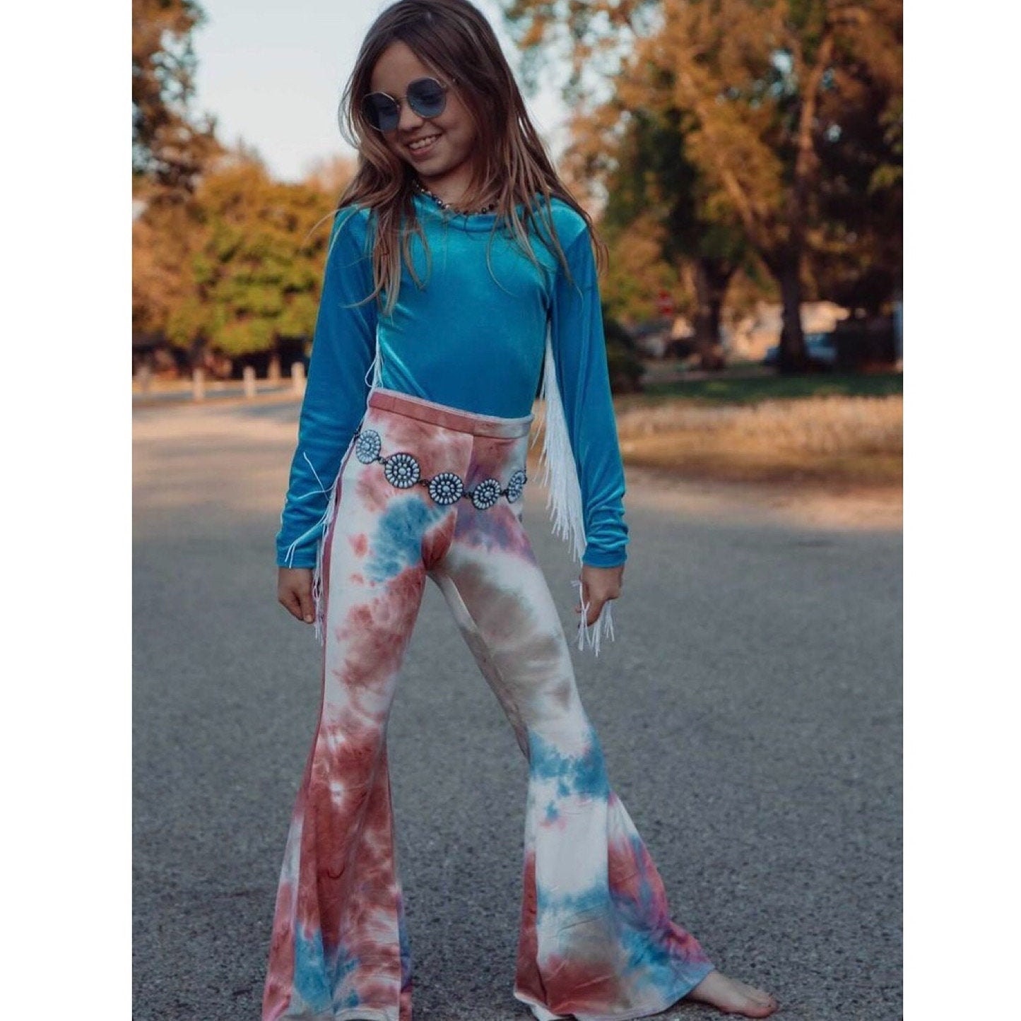 Girls Tie-dye Bell Bottoms, Tie-dye Flared Pants, Tie-dye Flares, Tie