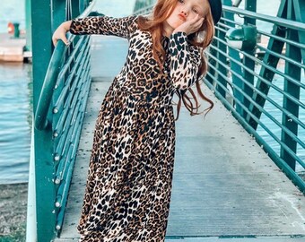 long leopard dress