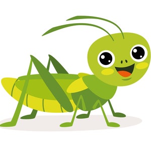 Cartoon Illustration Of A Grasshopper