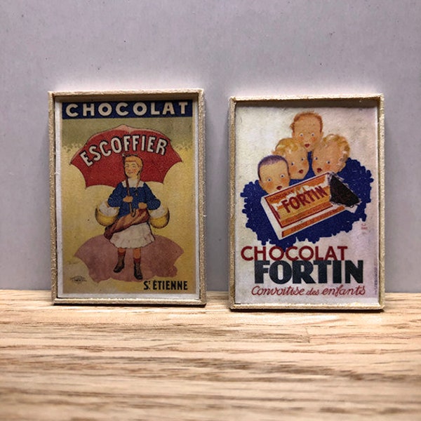 ミニチュアドールハウス 額入りサイン - ショコラエスコフィエ、ショコラフォルタン、スタンダードシード