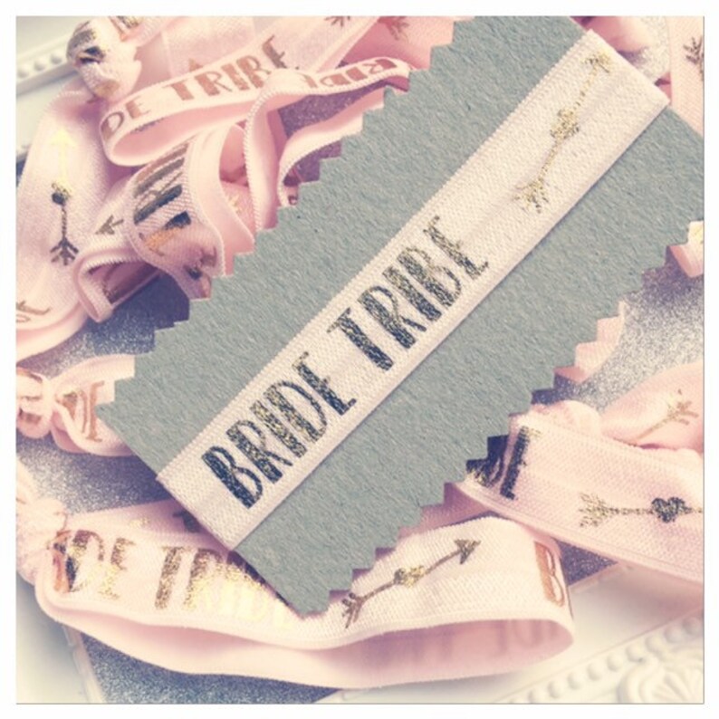 Gift Favour Bridal Shower Hairband|Wristband Wedding BRIDE TRIBE free BRIDE Blush Pink /& Gold Bachelorette Hen party Favour