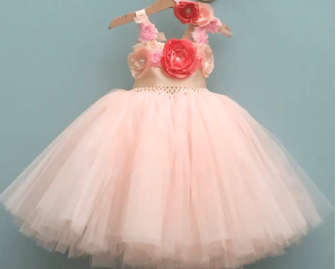 格安SALEスタート！ Vintage Rose Flower Girl Tutu Dress - Tulle Tutu - Wedding アンティーク雑貨