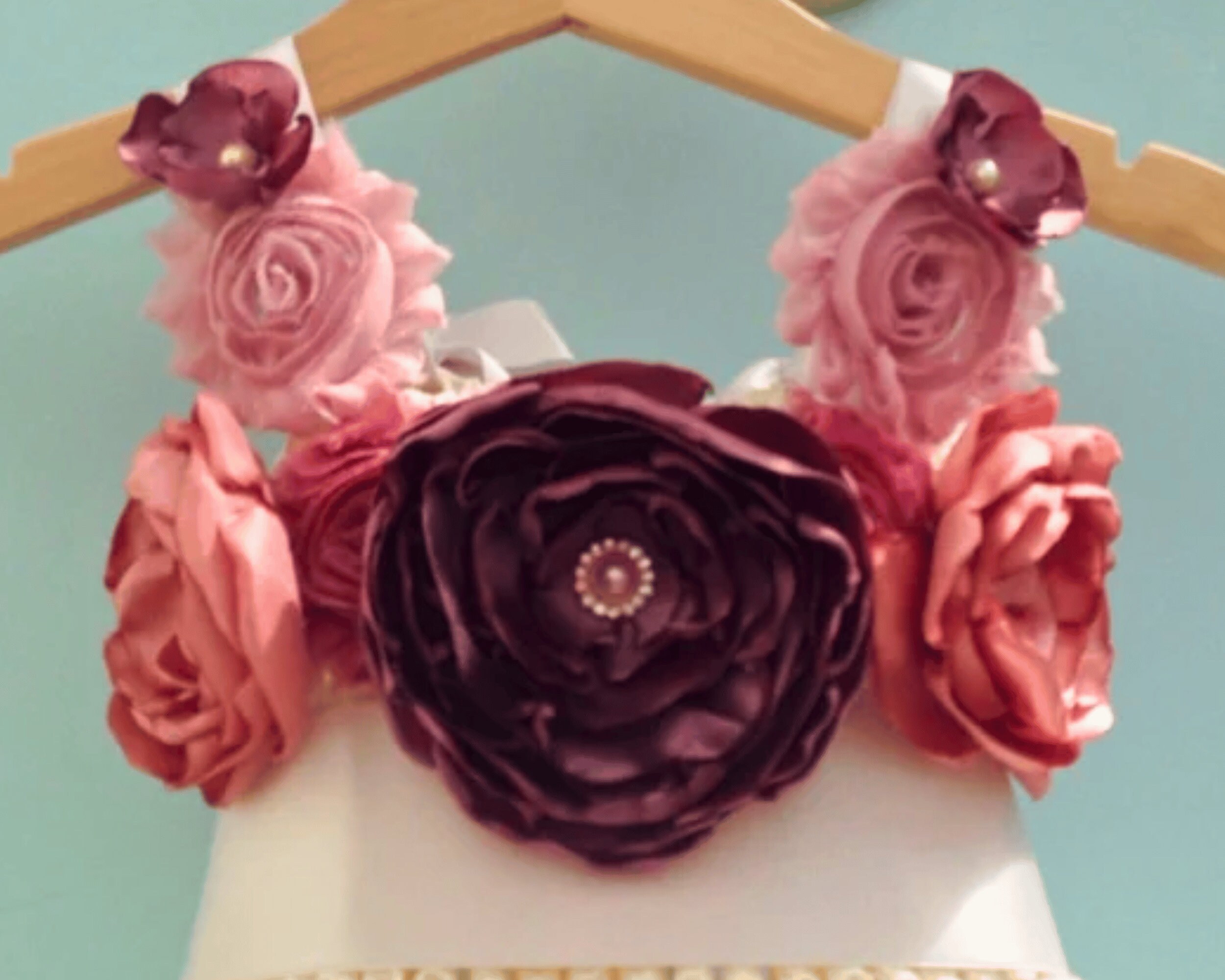 Vintage Rose Flower Girl Tutu Dress - Tulle Tutu - Wedding