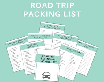 Road Trip Packing List Printable Family Road Trip Essentials Printable Road Trip Checklist Car Packing List Printable