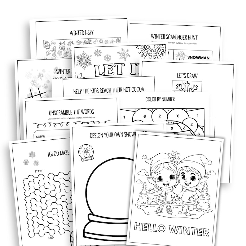 Winter Activity Bundle Printable Winter Kids Activities Winter ...